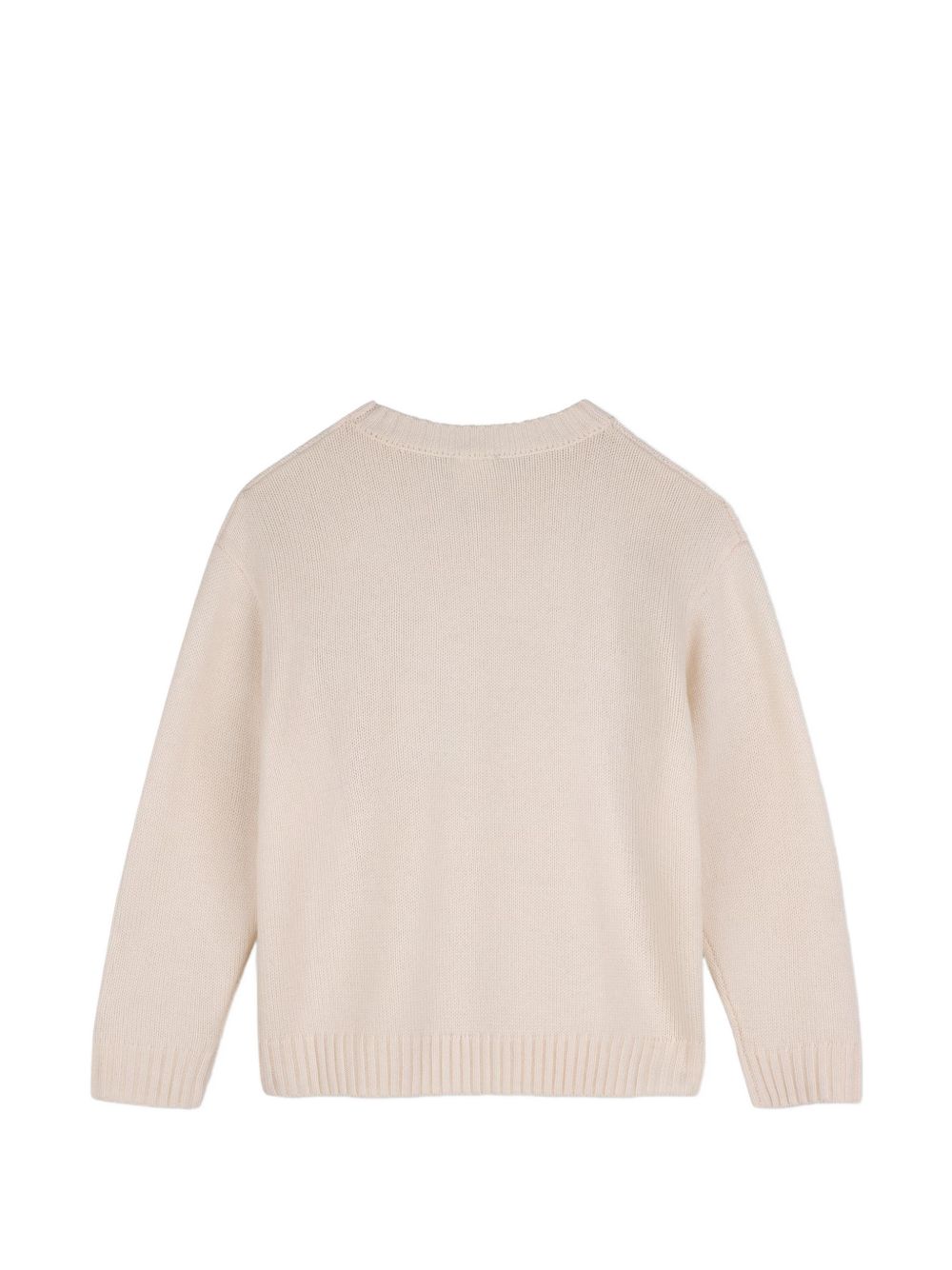 Maglione in misto lana panna con logo Givenchy cucito frontale