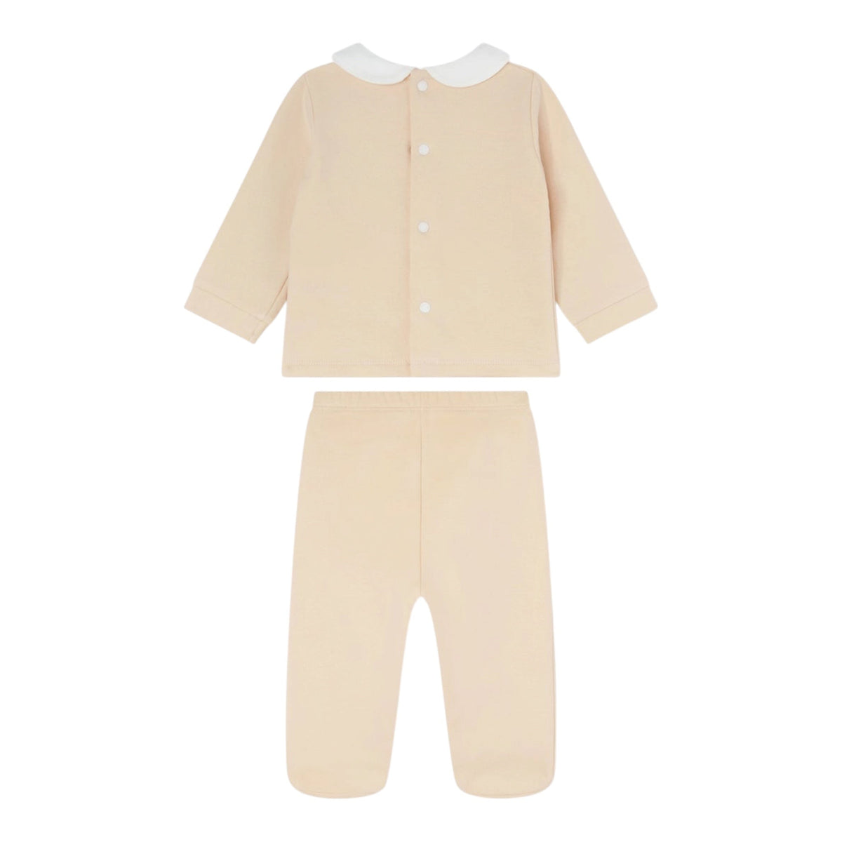 Completo 2 pezzi beige t-shirt e pantalone con patch orso Nanan