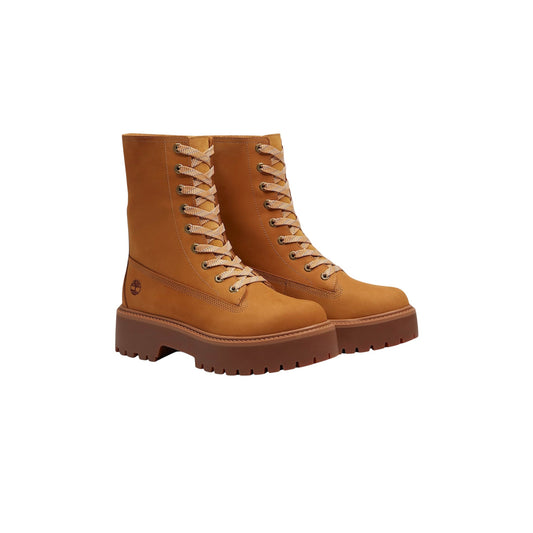 Stivali beige platform con risvolto Timberland