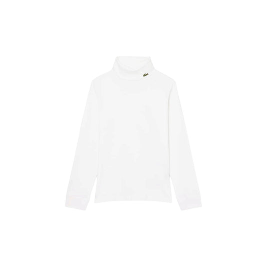 Lupetto bianco con patch logo Lacoste