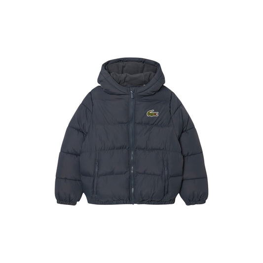 Giubbino grigio con patch logo Lacoste