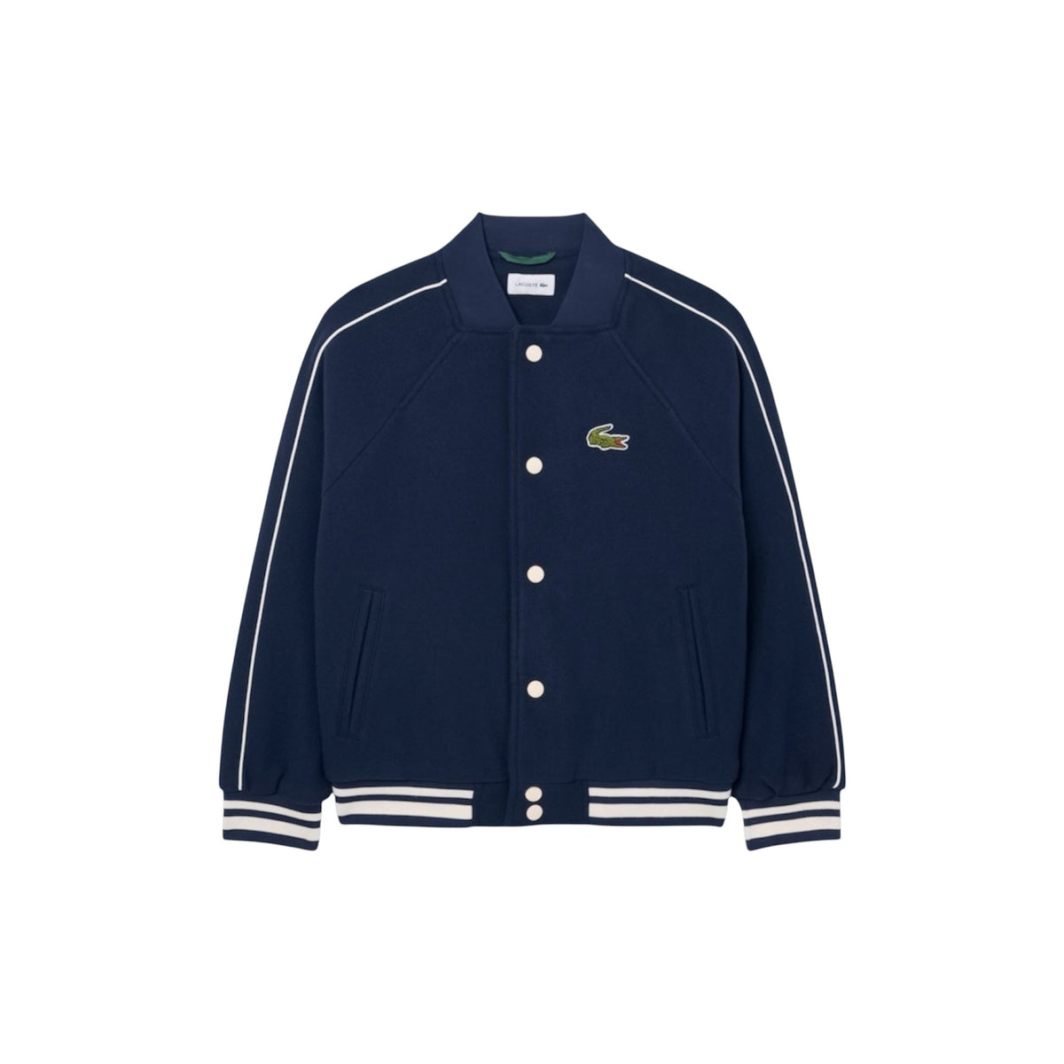 Giubbino collage blu con patch logo Lacoste