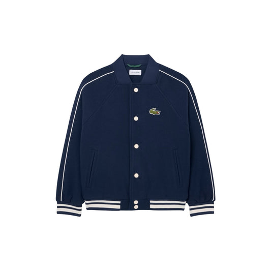 Giubbino collage blu con patch logo Lacoste