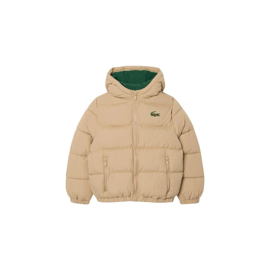 Giubbino beige con patch logo Lacoste