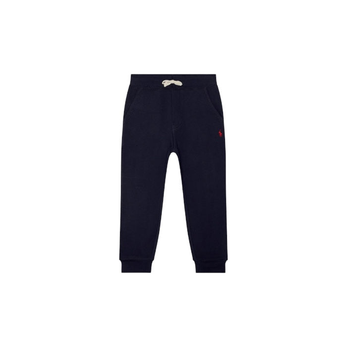 Pantalone in felpa blu con logo Ralph Lauren a contrasto