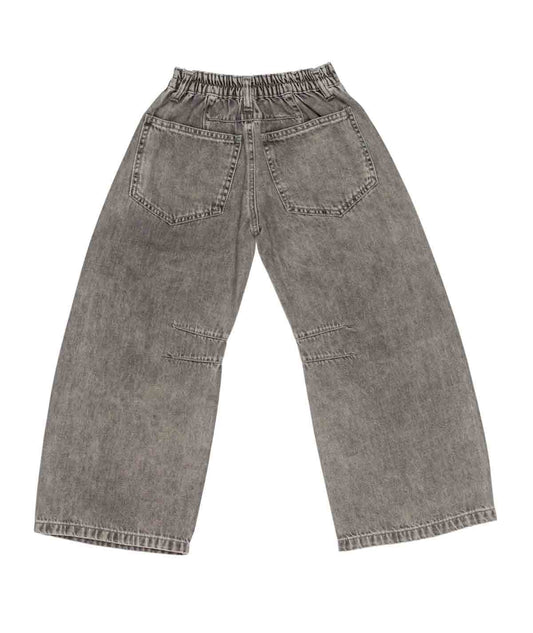 Jeans grigio con borchie e dettagli logo Lulu