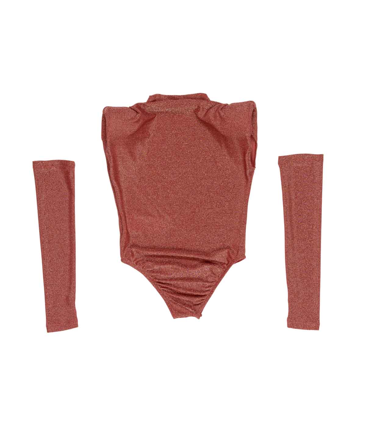 Body lurex rosa con manicotti e dettagli logo Lulu