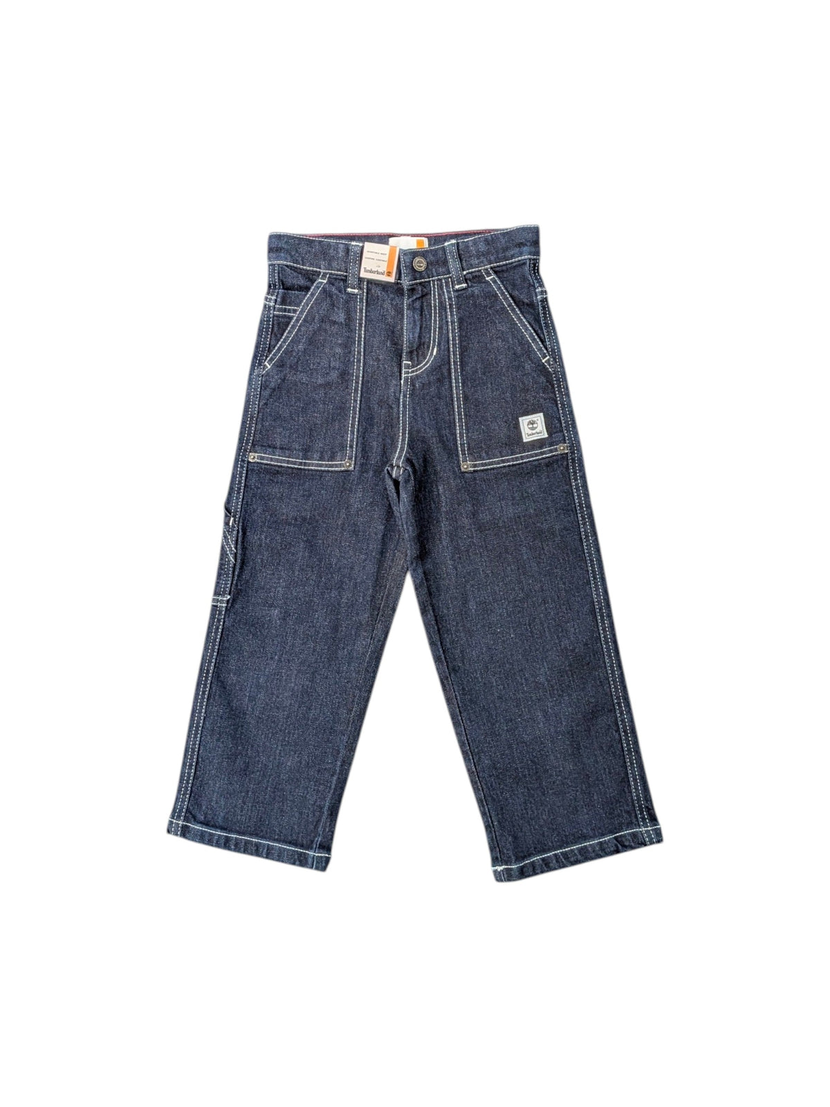 Jeans blu con logo cucito Timberland