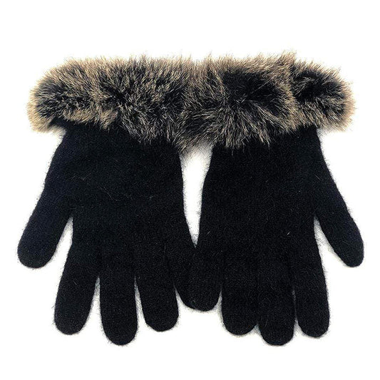 Premium Possum and Merino Wool - Fur Trim Gloves
