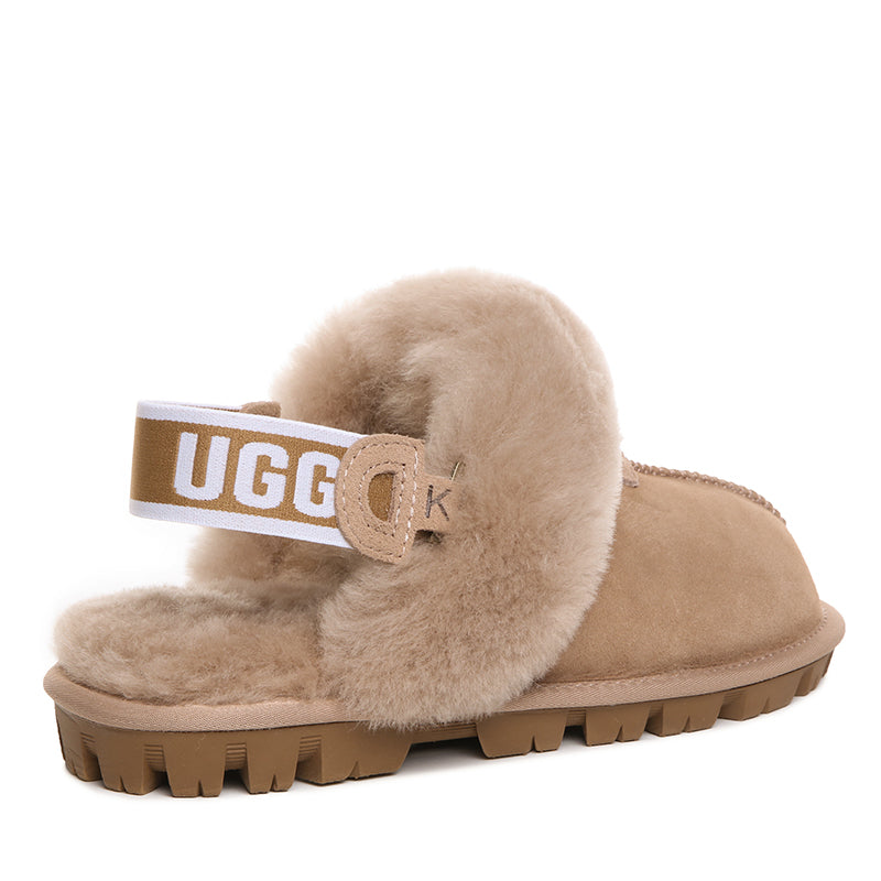 Fluffy Strap Ladies Scuff Uggs