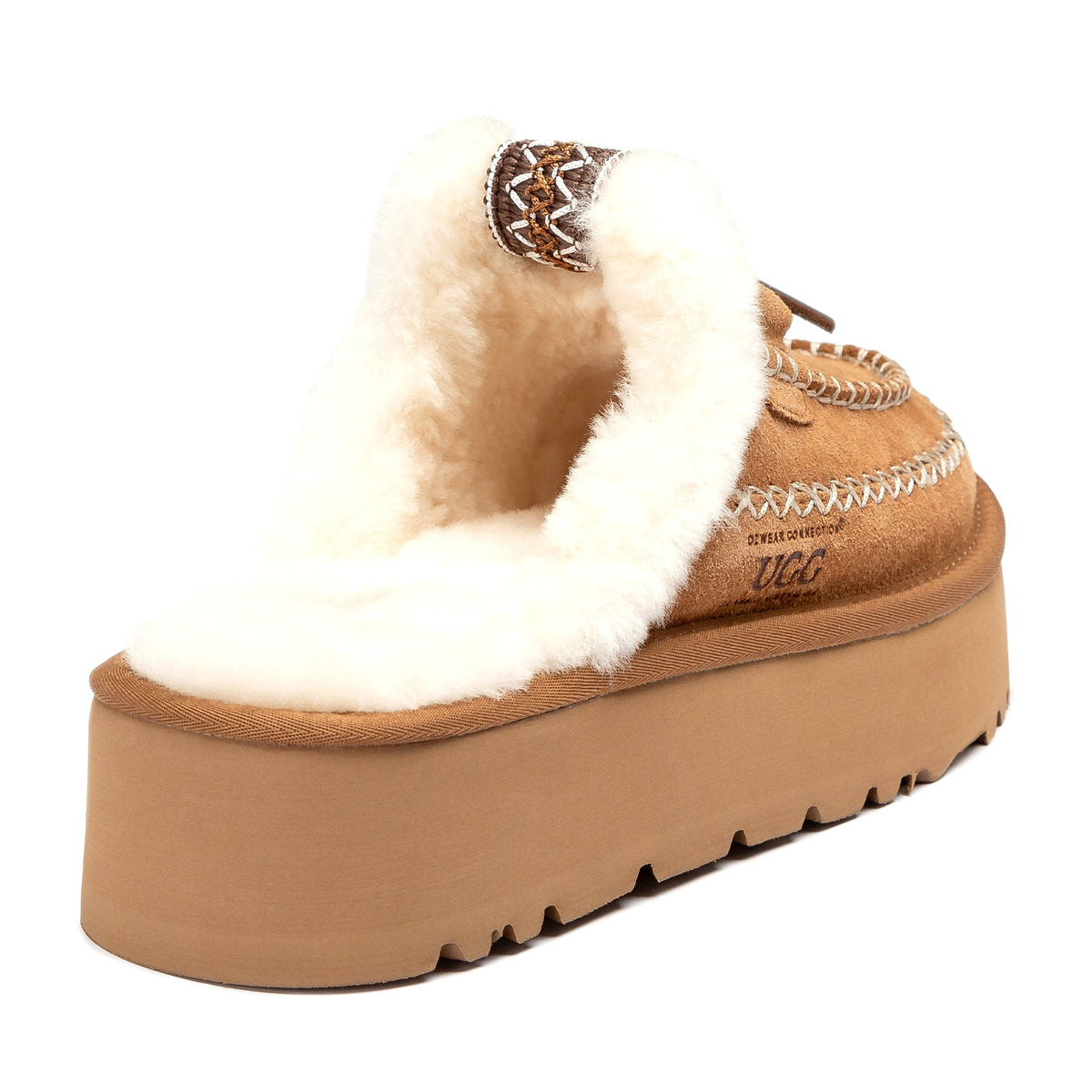 Lace Bow Platform Slippers