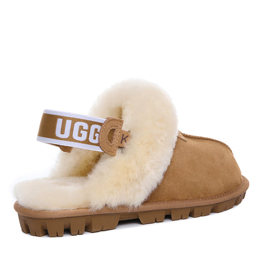 Fluffy Strap Ladies Scuff Uggs