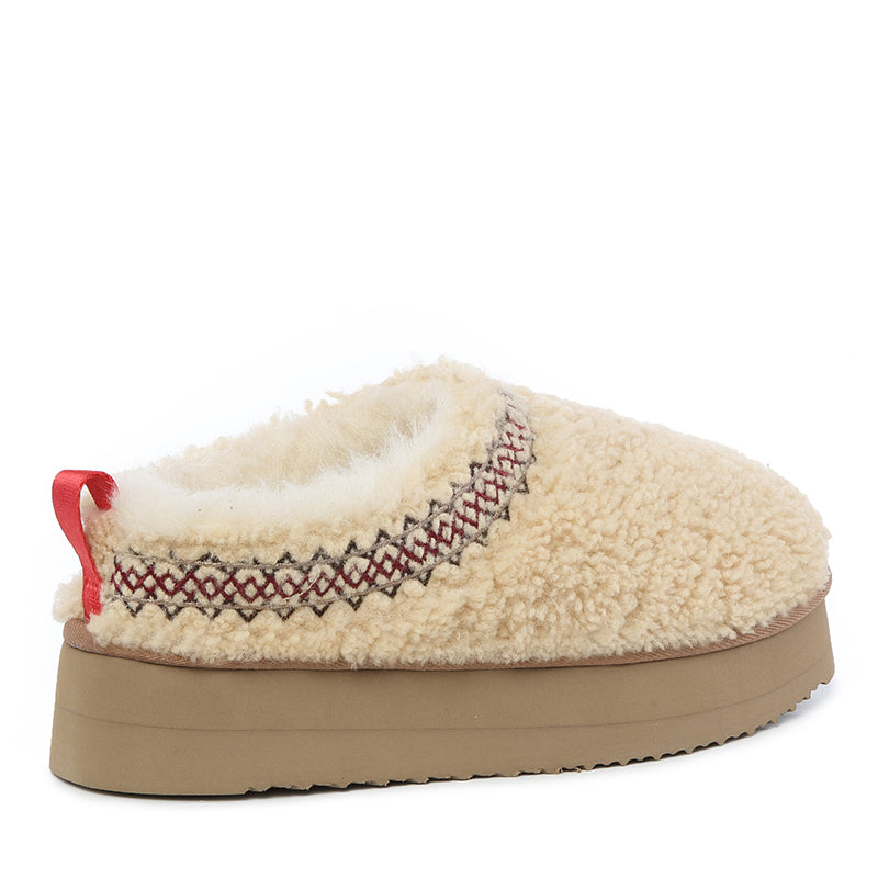 Fluffy Taz Platform Ugg Slippers