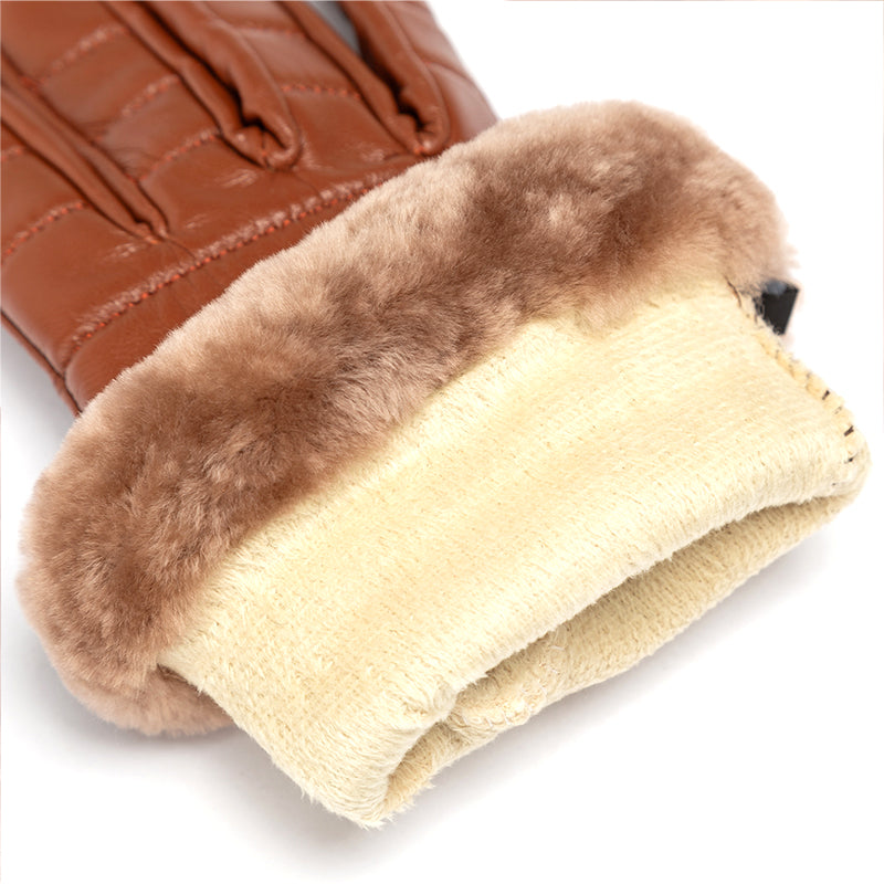 Fluffy Leather Gloves Uggs
